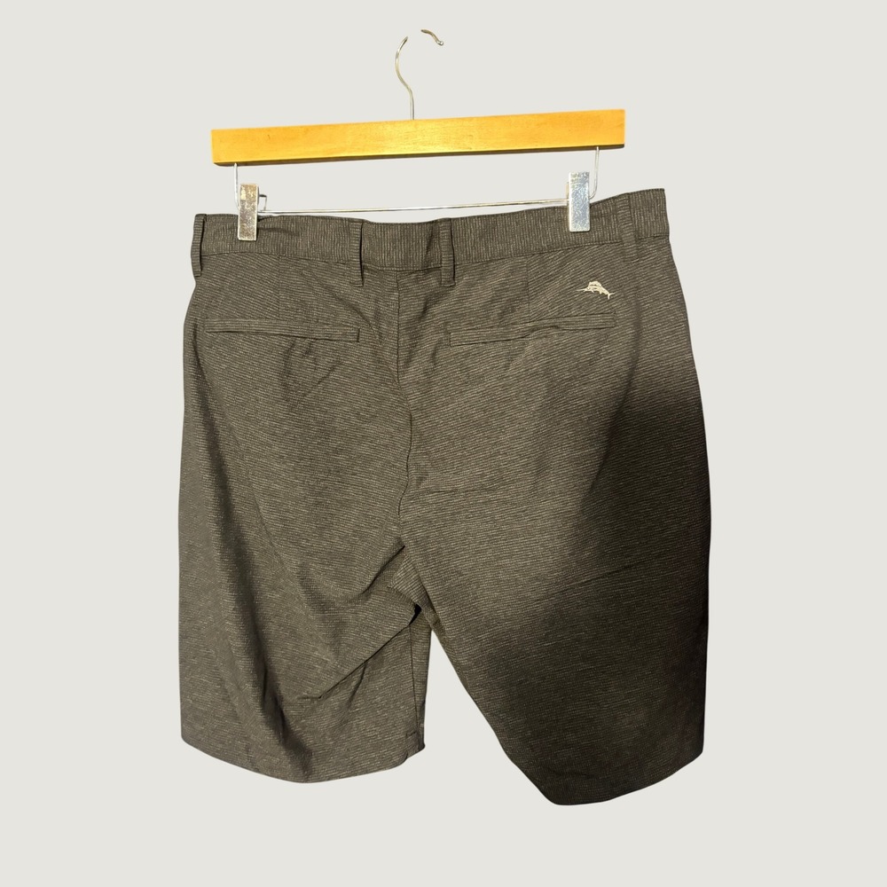 Tommy Bahama Boracay Gray Micro Stripe Flat Front Chino Shorts Mens - Picture 2 of 5